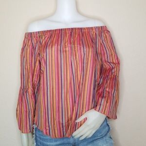 NWT ANTHROPOLOGIE AMARYLLIS STRIPES OFF SHOULDER
